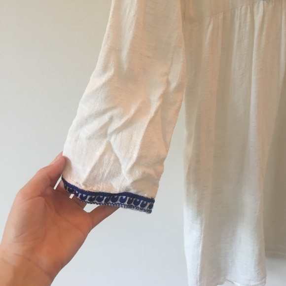 Zara embroidered blue white tunic boho dress - Picture 4 of 5